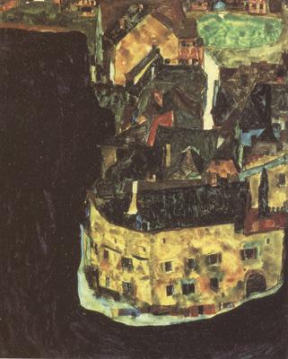 Egon Schiele City on the Blue River II (mk12) Germany oil painting art